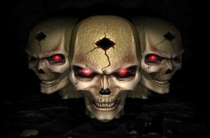 3 calaberas con fondo negro
